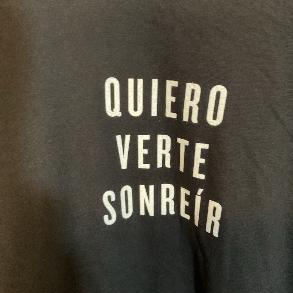 Men's " Quiero Verte Sonreir Black Short Sleeve T-shirt‎ Size XL